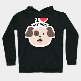 I Love My Dog Cartoon Hoodie